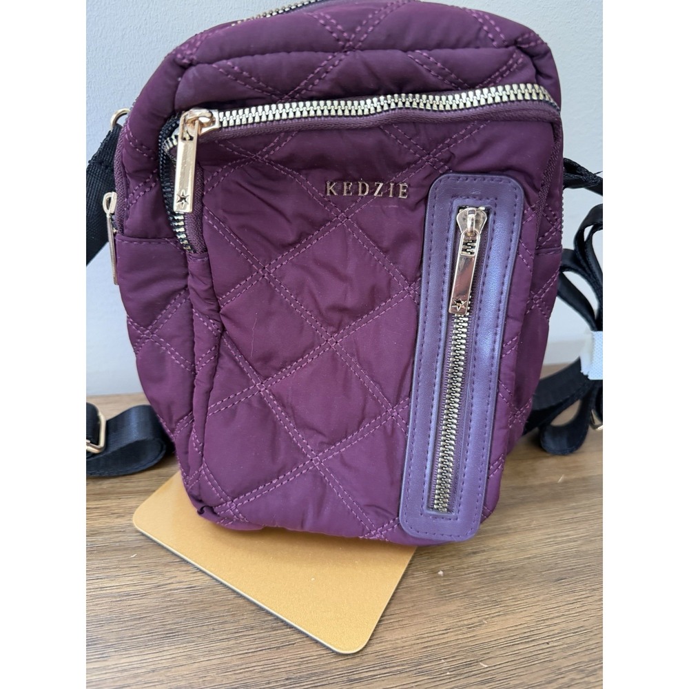 Kedzie Cloud 9 Convertible Backpack Sling Crossbody Mulberry Quilted Bag - Picture 2 of 7